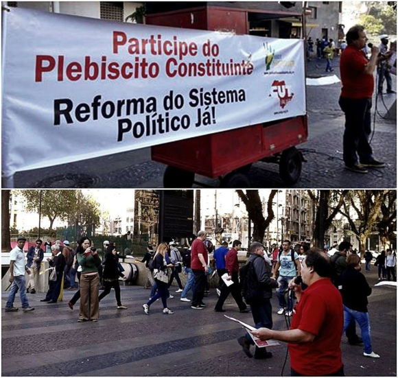 A Central Unica dos Trabalhadores de São Paulo organizou panfletagens logo pela manhã. / / Créditos: Divulgação A Central Unica dos Trabalhadores de São Paulo organizou panfletagens logo pela manhã.