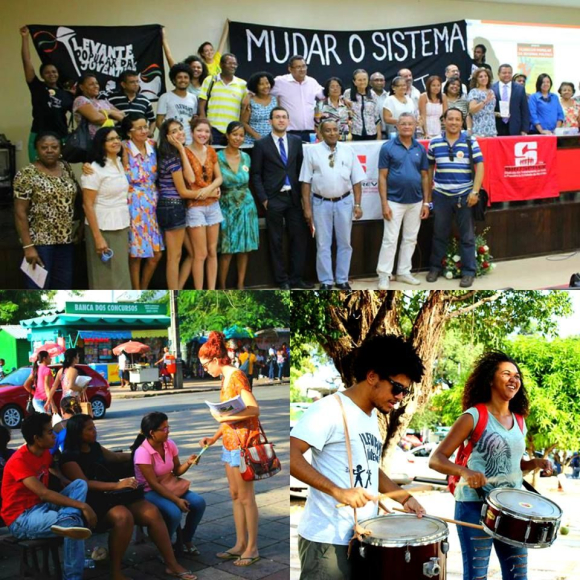 Em São Luis, no Maranhão, o Dia Nacional de Luta pela Constituinte teve panfletagens com batucada na Praça Deodoro / / Créditos: Divulgação Em São Luis, no Maranhão, o Dia Nacional de Luta pela Constituinte teve panfletagens com batucada na Praça Deodoro