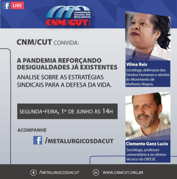 Pela primeira vez por vídeoconferência, o Encontro Nacional dos Coletivos da CNM/CUT começa nesta segunda (1º) / / Créditos: Divulgação Pela primeira vez por vídeoconferência, o Encontro Nacional dos Coletivos da CNM/CUT começa nesta segunda (1º)