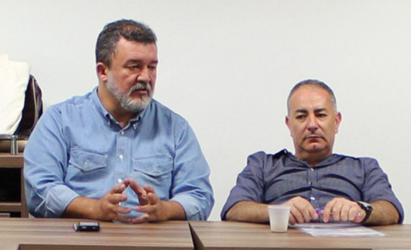 Paulo Cayres (esq.) e Sergio Nobre: pauta dos trabalhadores