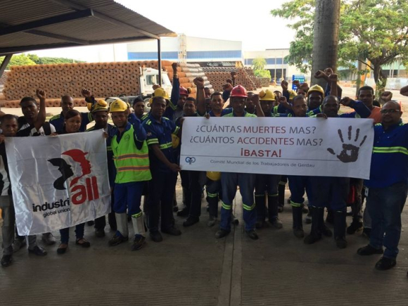 Protesto dos metalúrgicos na Gerdau da República Dominicana